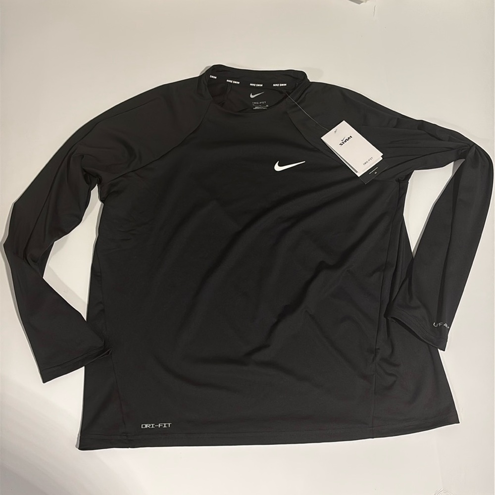 Nike Swim Dri-Fit Women X-Large Long Sleeve Top Coverup Black
